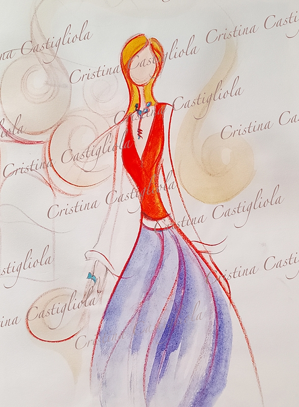 Acquarello Illustrazione Donna